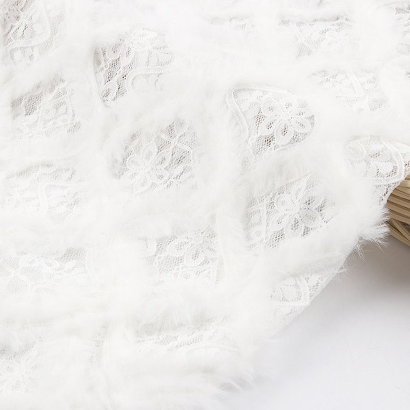 Lace Fabric Feather White Brushed for Bridal Wholesale Supplier 4